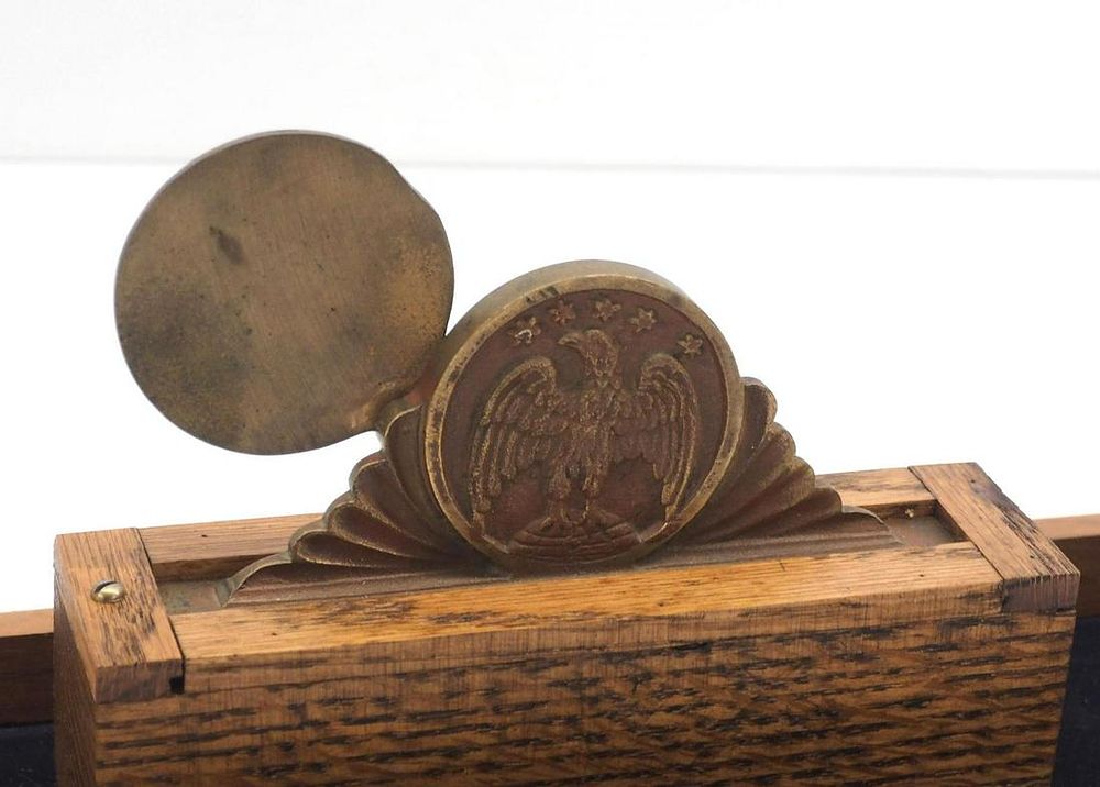 Lot 4124: Brass Mantle Clock Level