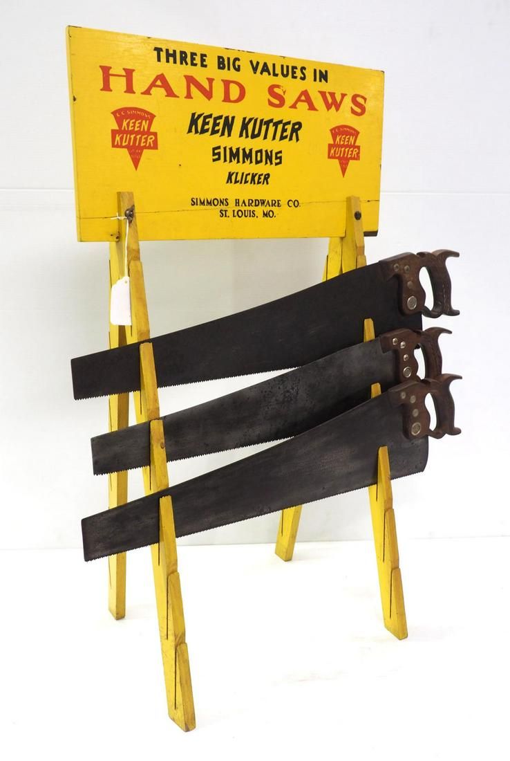 Lot 4263: Keen Kutter Saws display rack