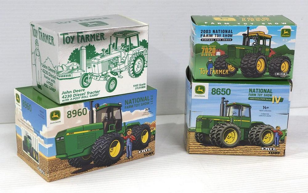 Lot 308: (3) 1/64 scale 6 RTL John Deere Tractors