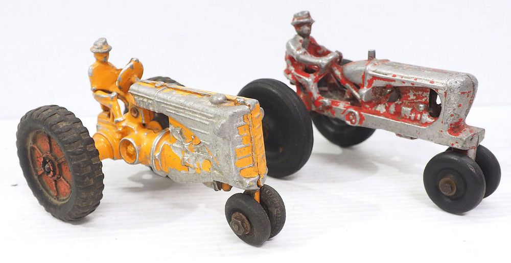 Lot 378: (2) Cast Aluminum Tractors with Drivers