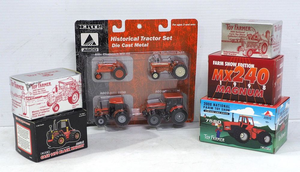 Lot 471: (5) 1/64 scale Ertl Tractors