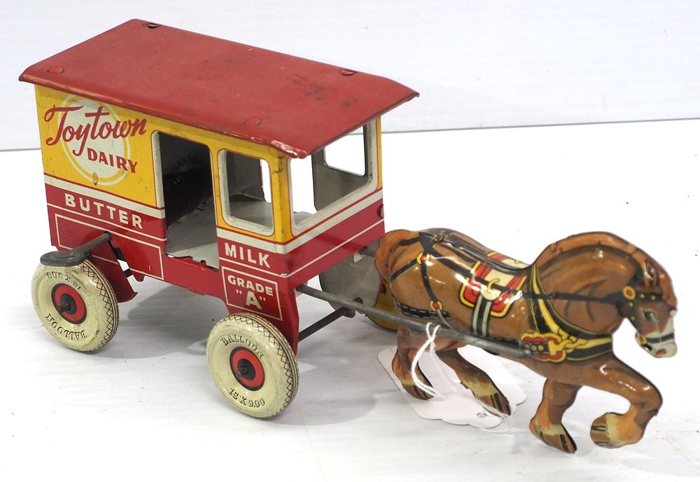 Lot 2035: Toytown Dairy horse-drawn milk delivery wagon