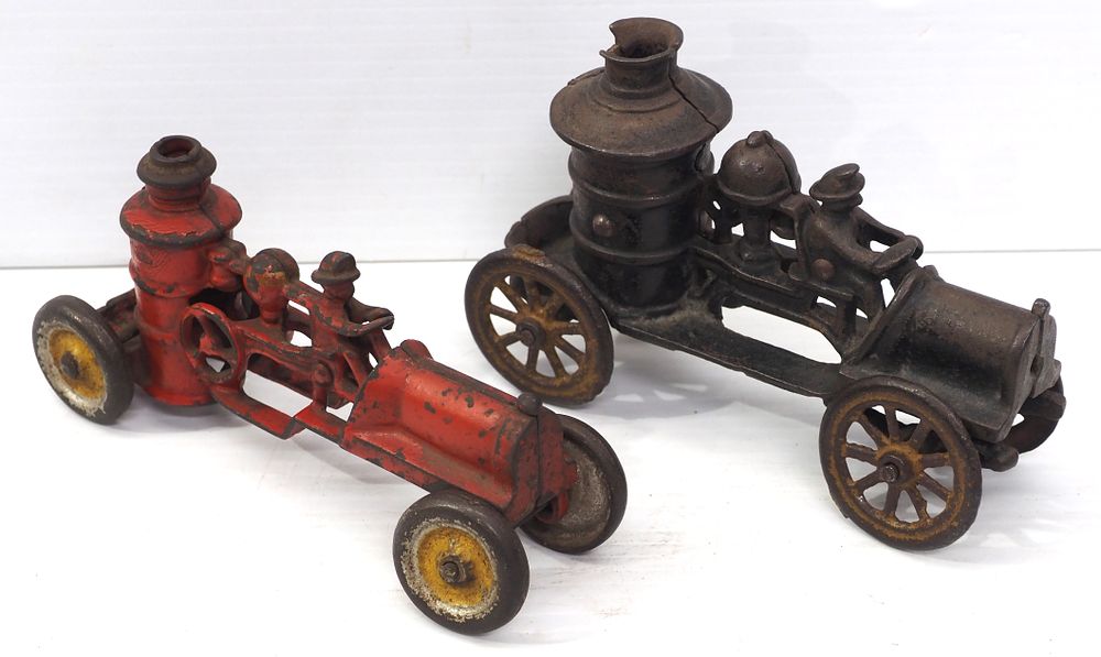 Lot 2078: (2) Cast iron fire pumpers