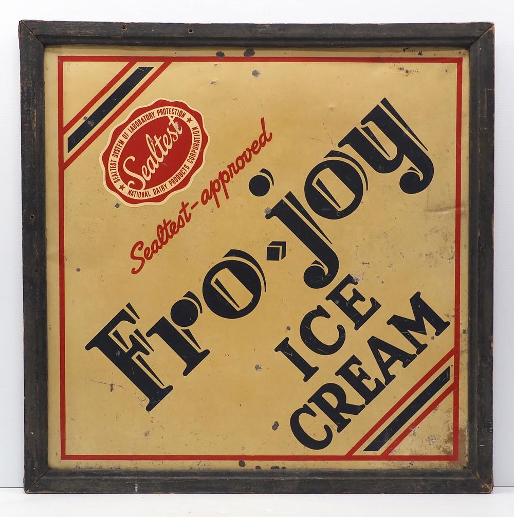 Lot 265: Fro-Joy Ice Cream, Sealtest-approved sign