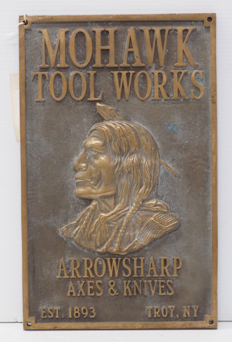Lot 315: 10"x16" brass plate for Mohawk Tool Works