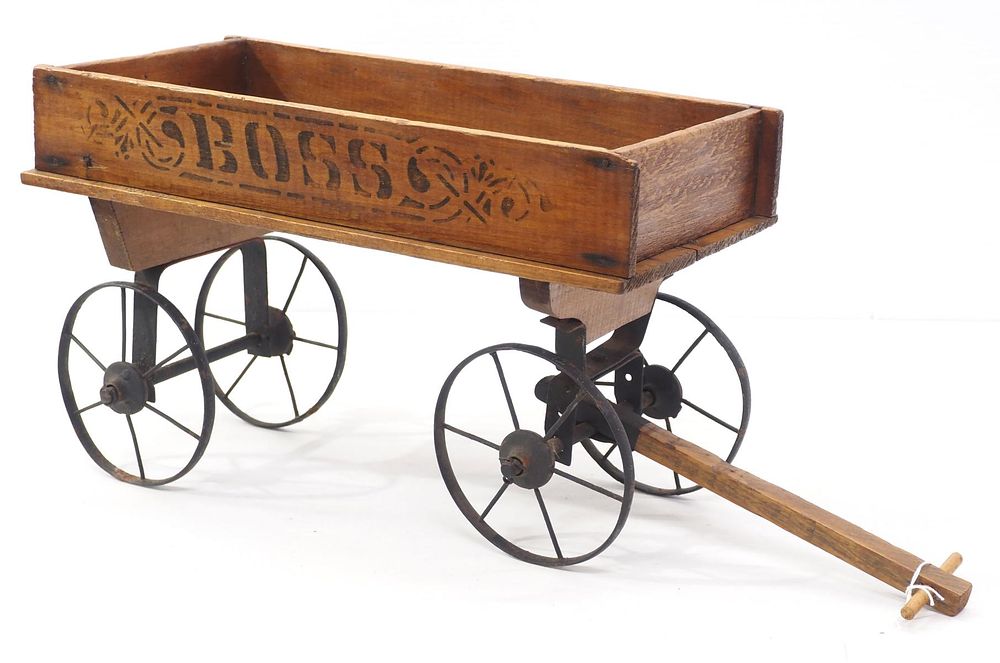Lot 441: Miniature wooden child's toy wagon