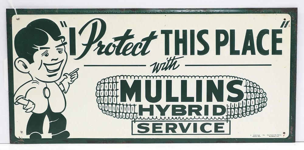 Lot 702: Mullins Hybrid Service "I Protect This Place" sign
