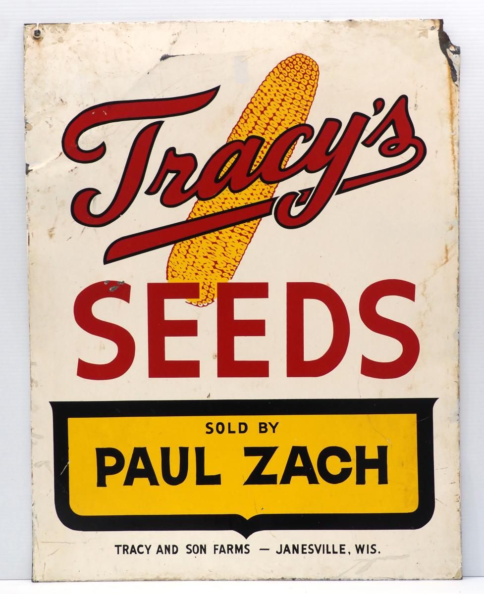 Lot 725: Tracy's Seeds sign for Paul Zach