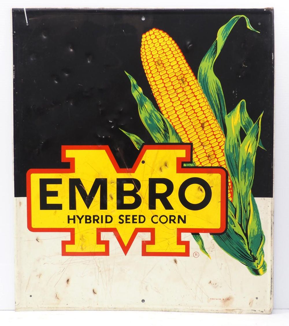 Lot 770: Embro Hybrid Seed Corn sign