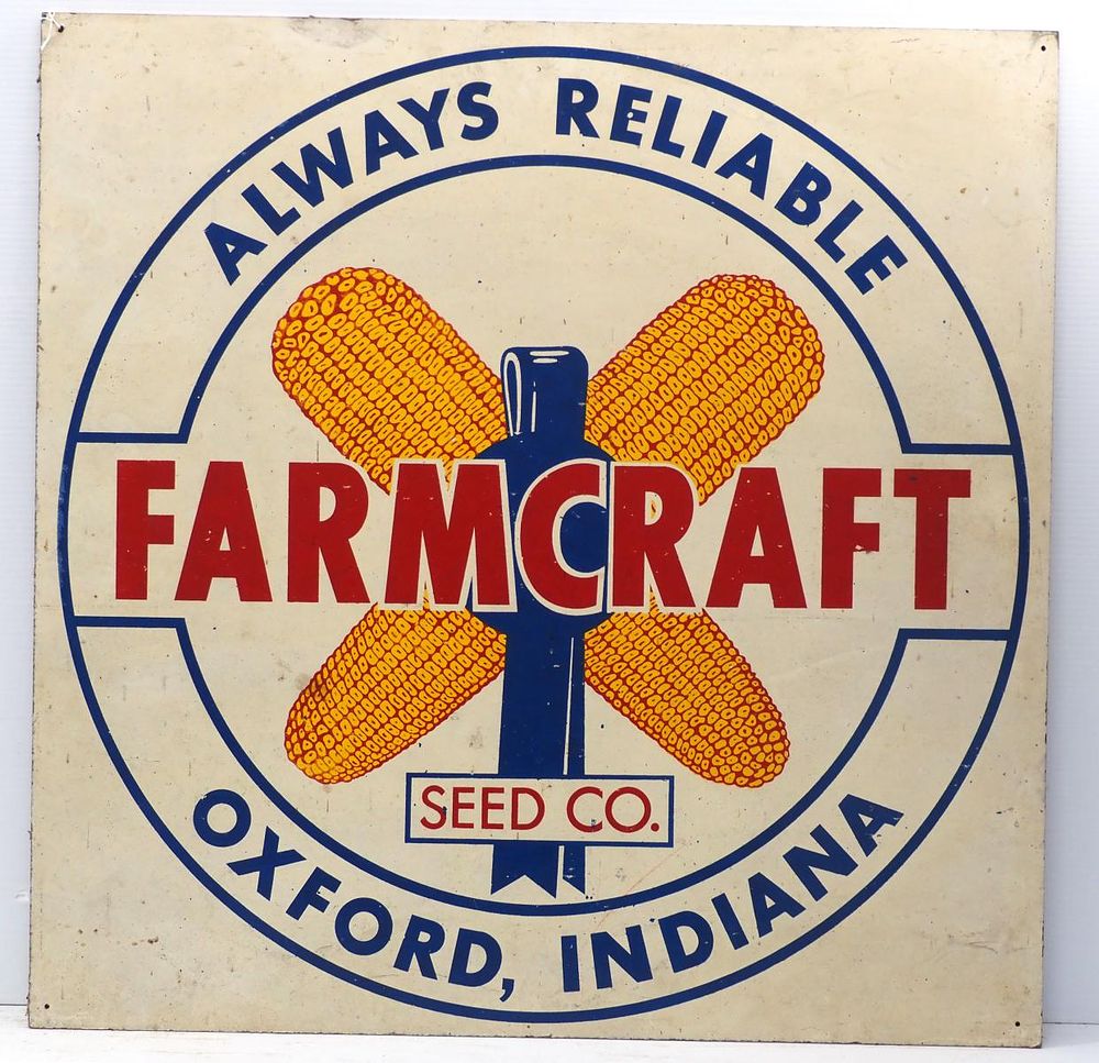 Lot 773: Farmcraft Seed Co., Oxford, Indiana sign
