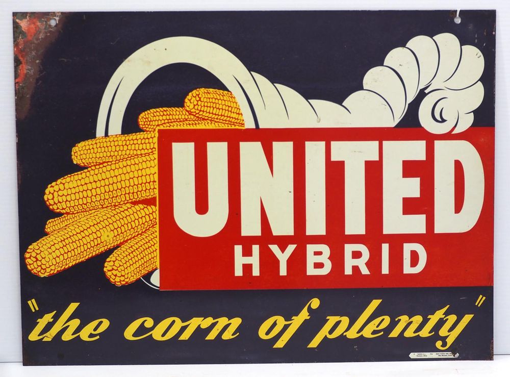 Lot 819: United Hybrid "The Corn of Plenty" sign