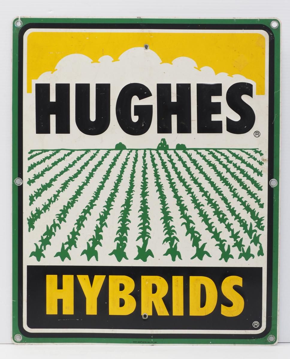 Lot 839: Hughes Hybrids seed corn sign