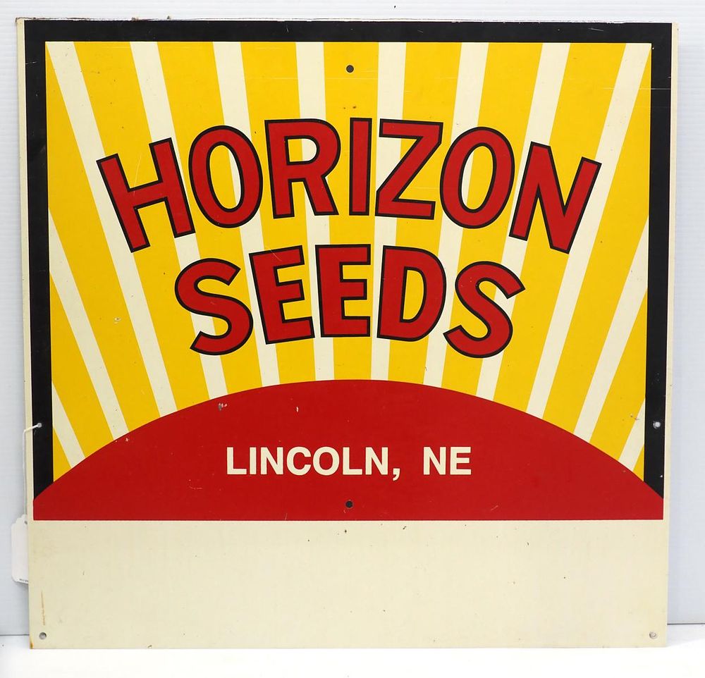 Lot 890: Horizon Seeds, Lincoln NE seed corn sign
