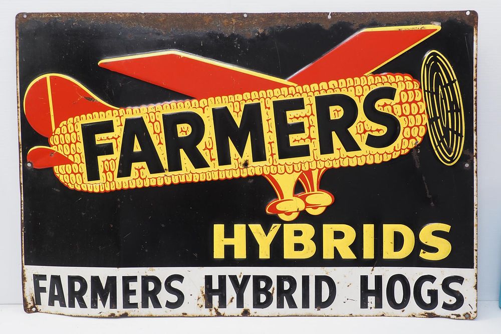 Lot 896: Farmers Hybrids Hogs sign