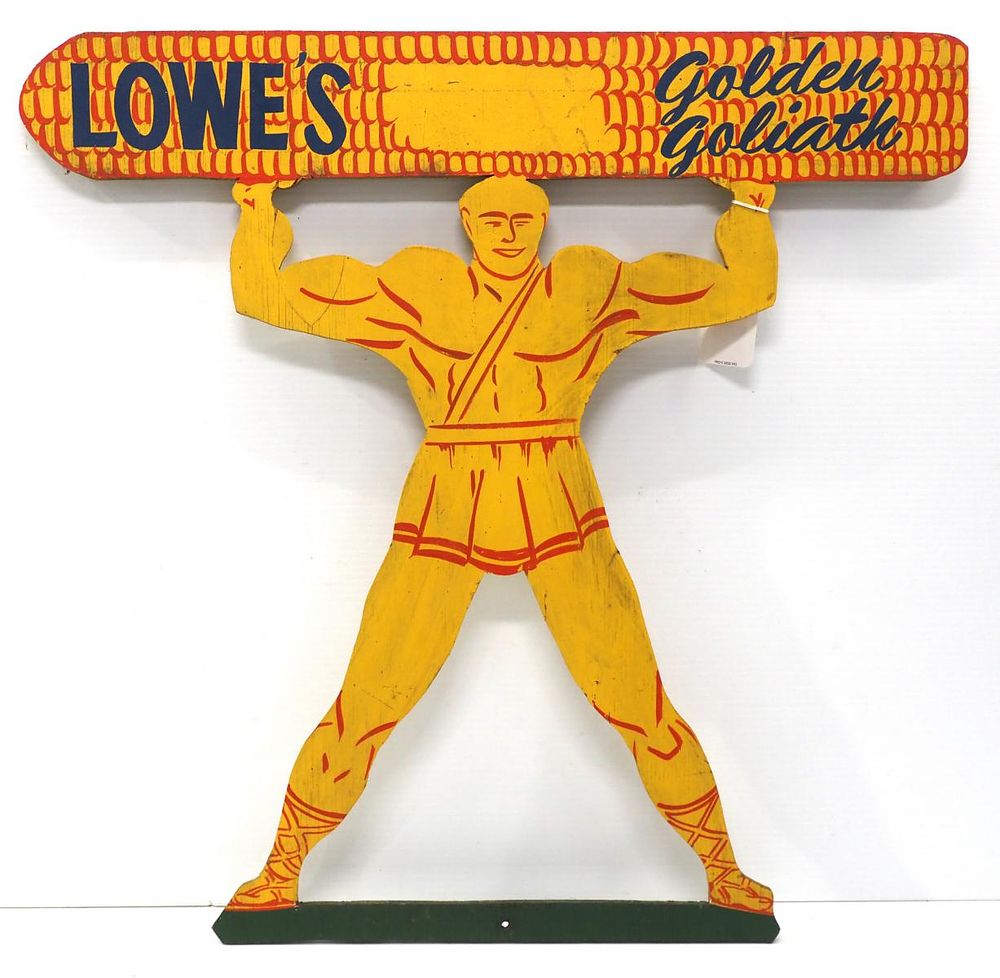 Lot 909: Lowe's Golden Goliath sign