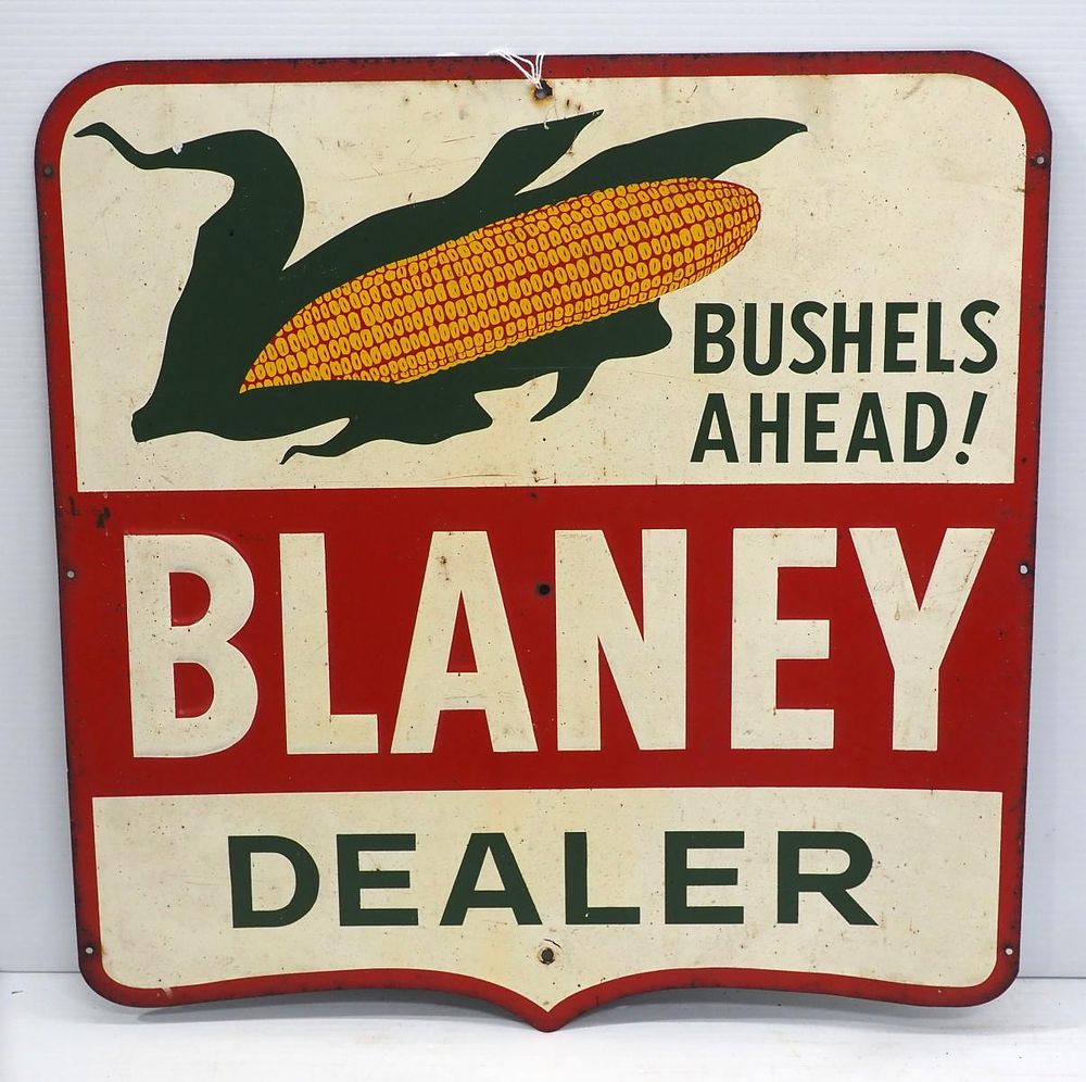 Lot 955: Blaney Dealer "Bushels Ahead!" sign
