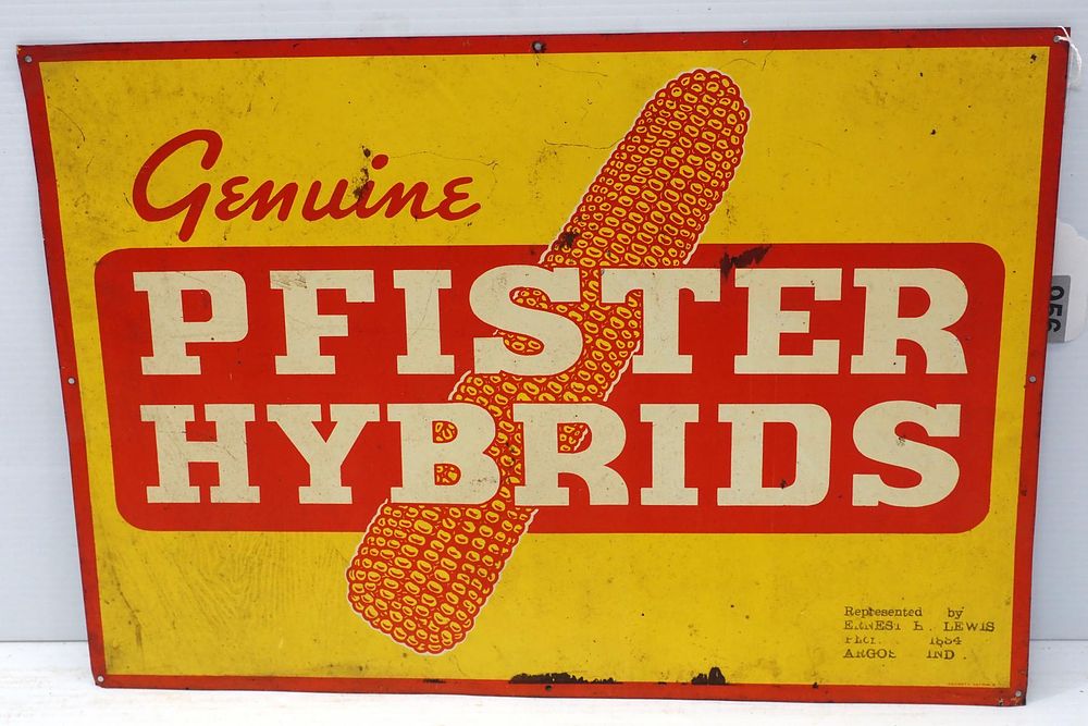 Lot 956: Genuine Pfister Hybrids sign