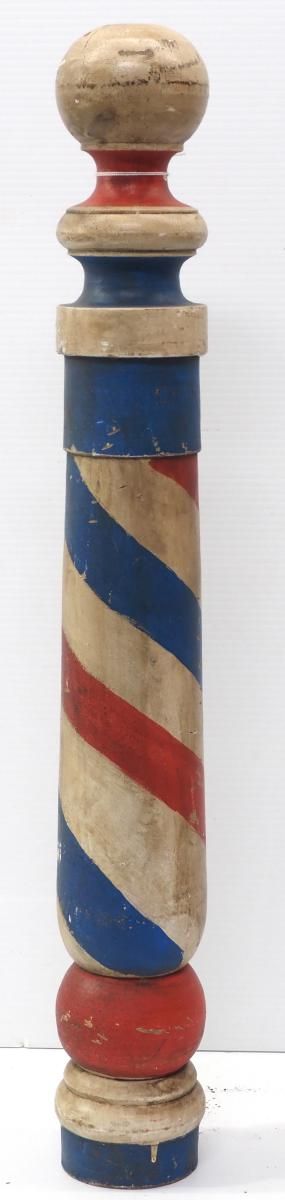 Lot 1188: Wooden painted barber shop pole