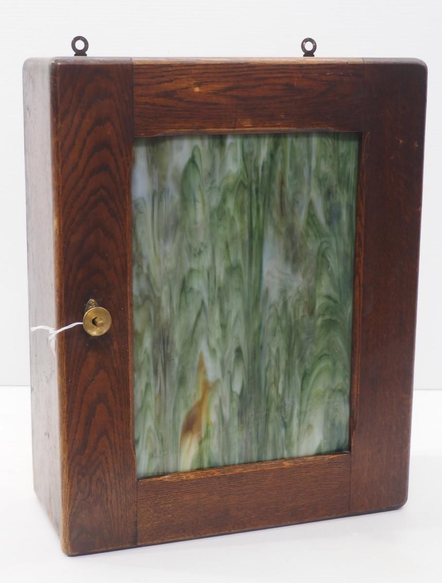Lot 1204: Wooden wall-mount medicine cabinet