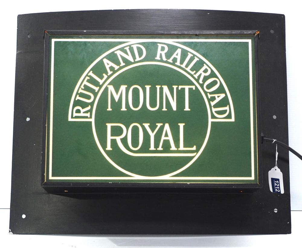 Lot 1212: Mount Royal railroad lighted sign