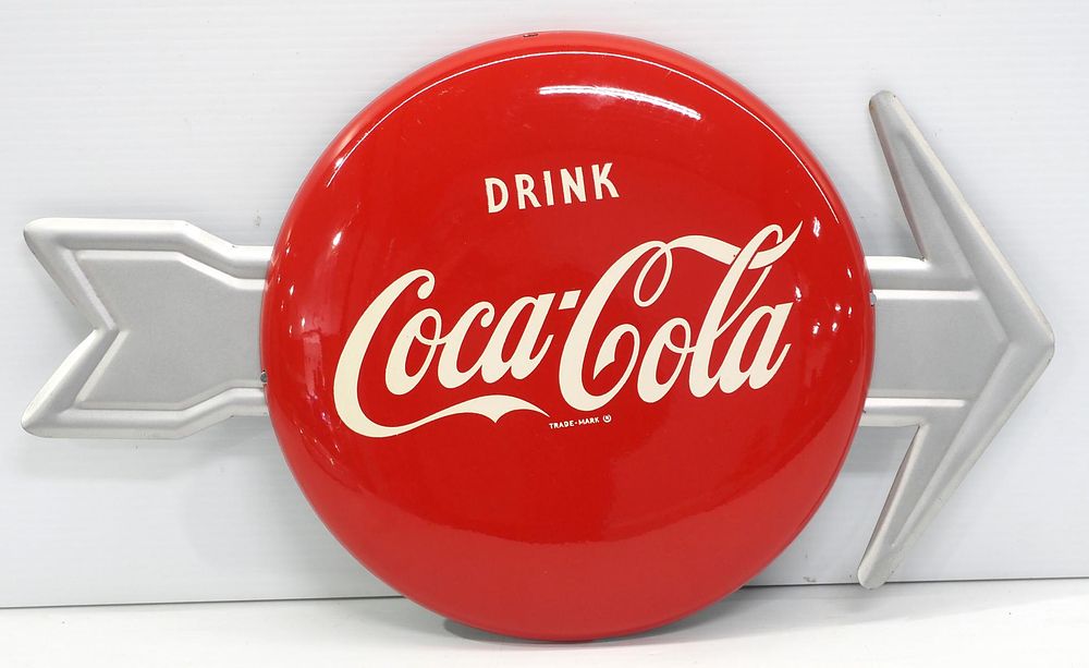 Lot 1215: Drink Coca Cola button-arrow sign