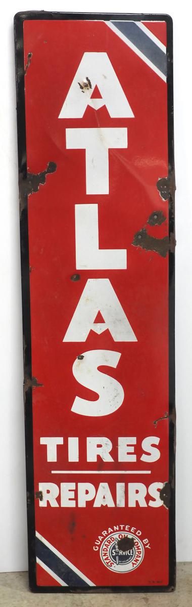 Lot 1241: Atlas Tires & Repairs sign