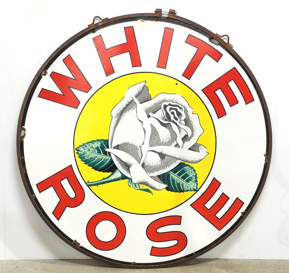 Lot 1244: White Rose gas sign