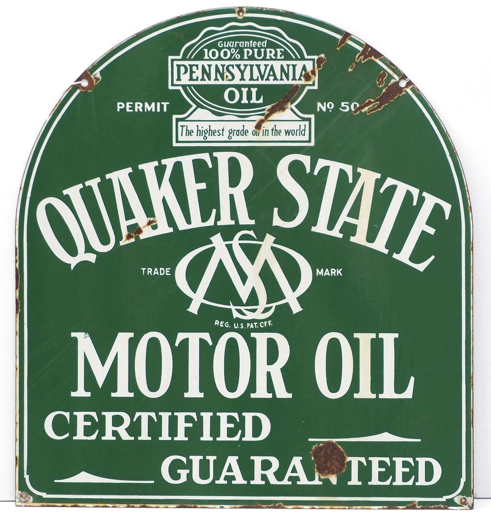 Lot 1281: Quaker State Motor Oil sign