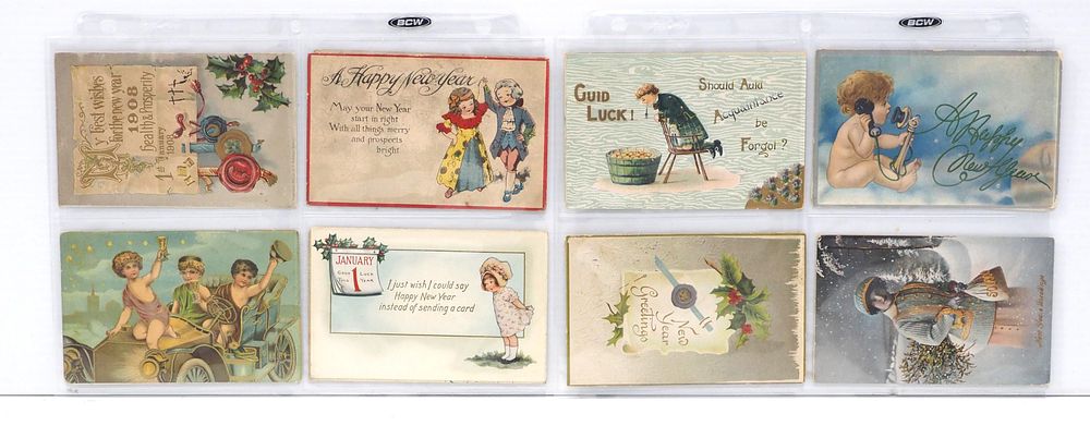 Lot 1385: (16) Early New Years postcards