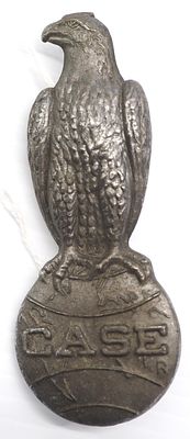 Case 'eagle on world' metal badge, 4.25"H