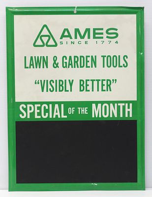 Ames Lawn & Garden Tools chalkboard sign. 17.5"x24" SST Ames Lawn & Garden Tools chalkboard sign 