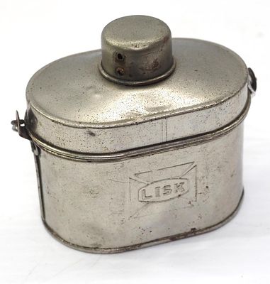 Salesman sample tin lunch bucket marked lisk, 3.5"x3"H