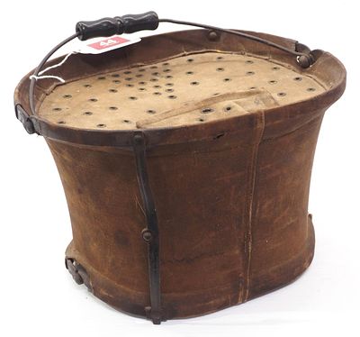 Canvas minnow bucket with handle, 12"x10"x8"H