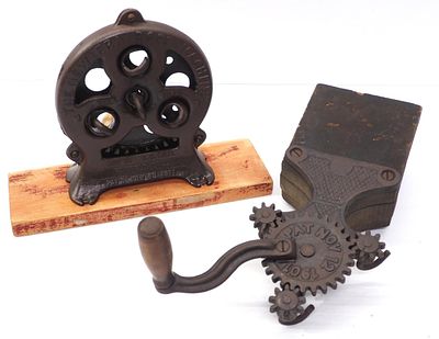 (2) Rope makers. New Era 3-strand rope maker / box-mount 3-strand rope maker with Nov.12, 1901 