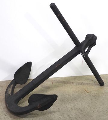 Large iron boat anchor, 22"x31"H * * Not eligible for in-house shipping, white glove options 