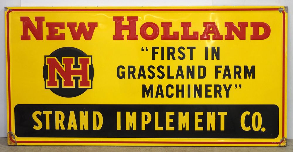 Lot 206: New Holland Grassland Farm Machinery dealer sign