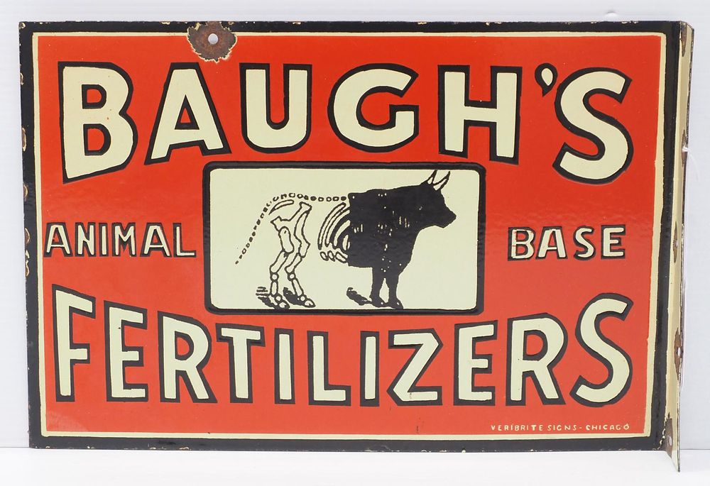Lot 225: Baugh's Fertilizers flanged sign