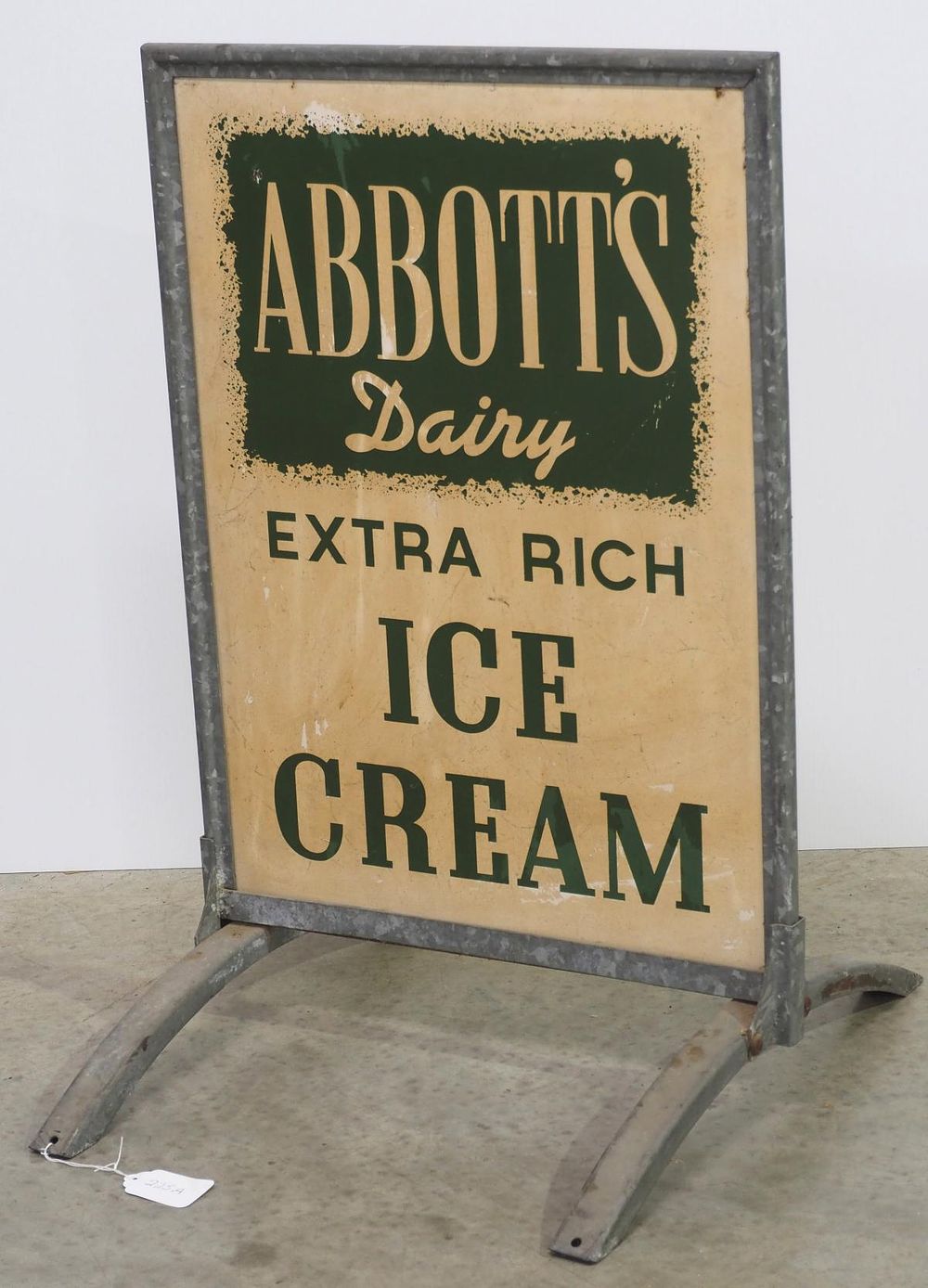 Lot 225A: Abbott's Dairy Ice Cream sidewalk sign