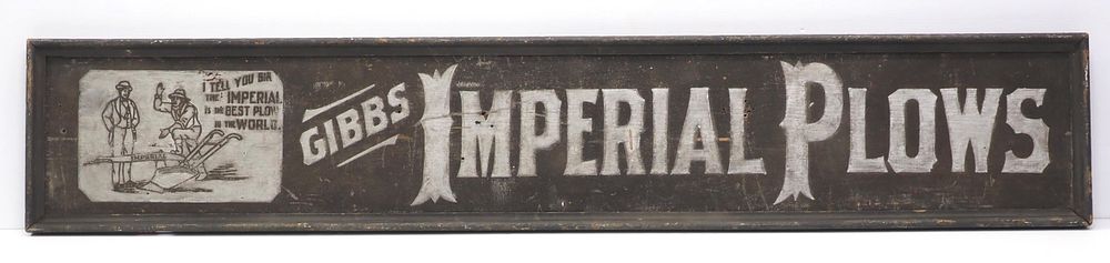 Lot 227: Gibbs Imperial Plows sign
