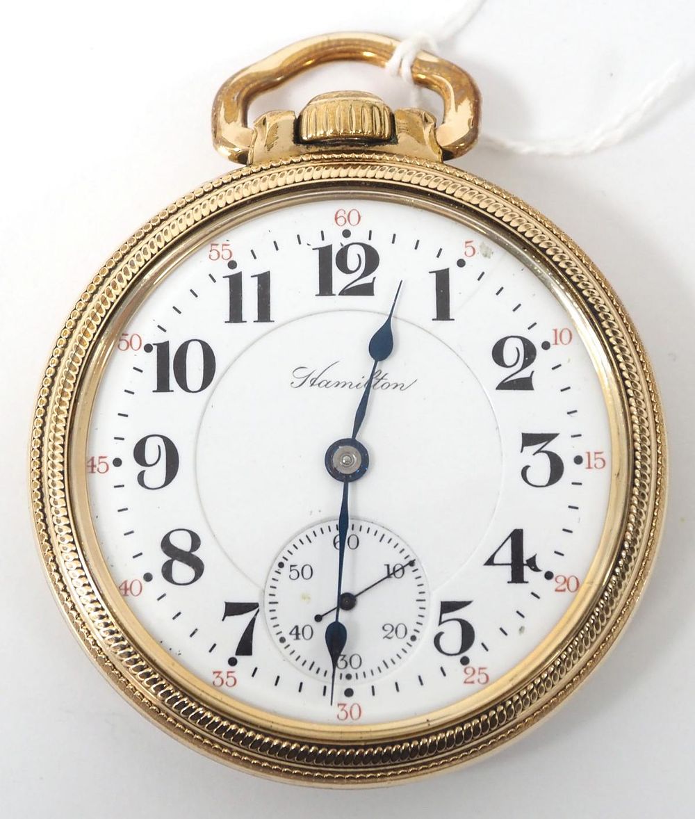 Lot 234: Hamilton 21J pocket watch with clear back