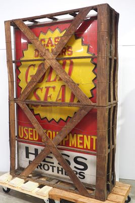 Case Dealer Gold Seal Used Equipment dealer sign. WOW! 48"x72" 2-sided plastic Case Dealer Gold 