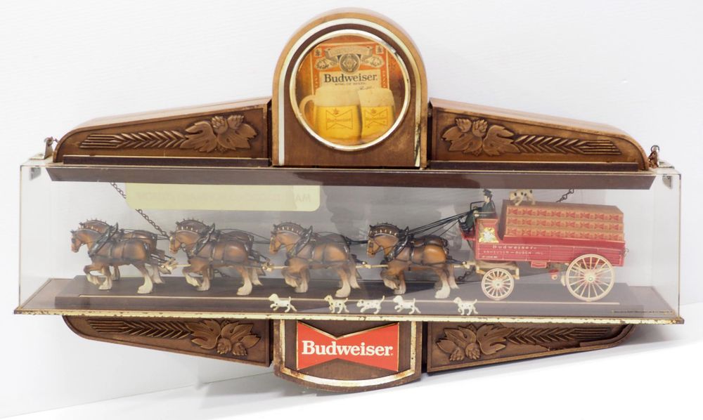 Lot 281: Budweiser Clydesdale Team hitch display