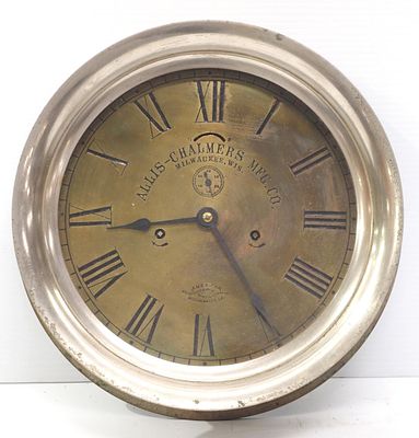 Allis Chalmers key wind clock. Allis Chalmers key wind steam gauge clock by American Steam Gauge 