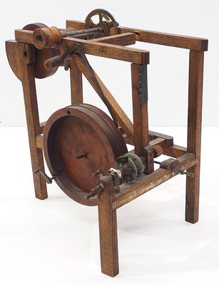 Jackson's Patent Wheel Dressing Machine wooden model, 12"x9"x12"H - Good