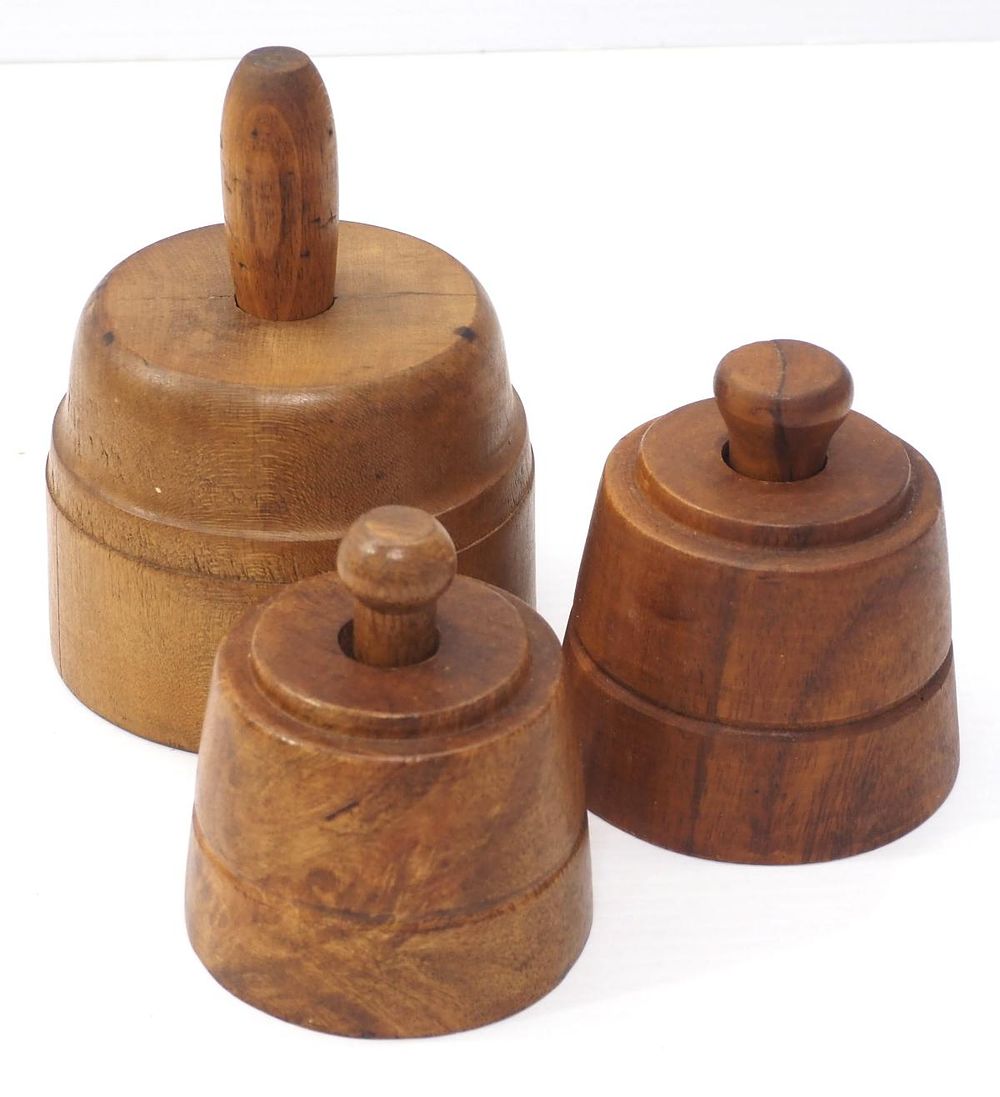 Lot 358: (3) Wooden butter molds