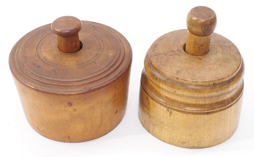 Lot 359: (2) Wooden butter molds