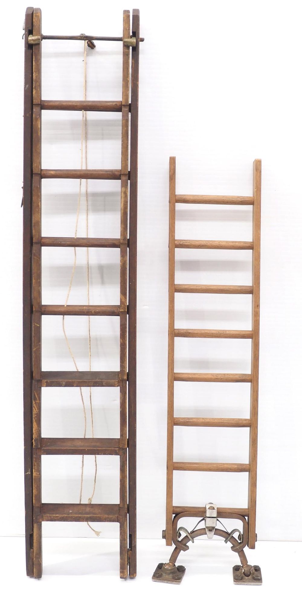 Lot 420: (2) Salesman sample wooden ladders