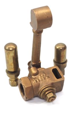 Brass steam whistles. Brass caboose whistle, 8"L and (2) small steam whistles 1.5"dia x 4"H 