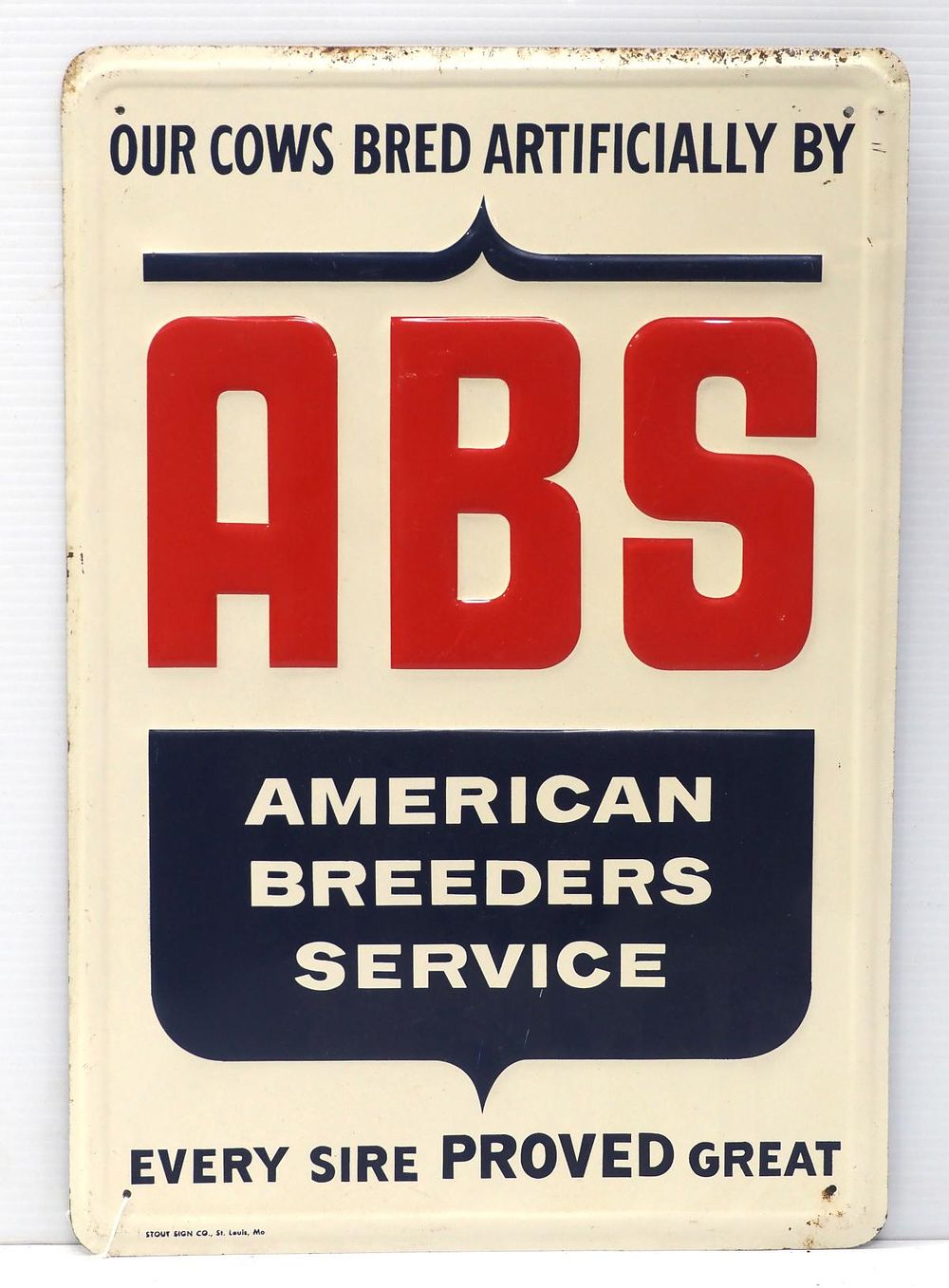 Lot 615: American Breeders Service sign