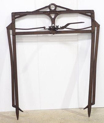 Unusual cast iron hay fork marked The New Easy Patent * * Not eligible for in-house shipping 